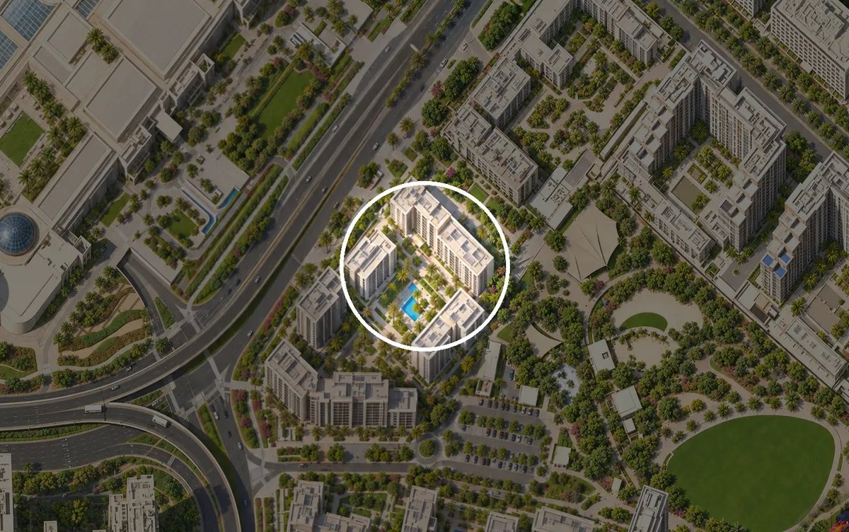 Hyde Residences Dubai Hills (City View Dubai Hills Residences) на картине района Dubai Hills Estate