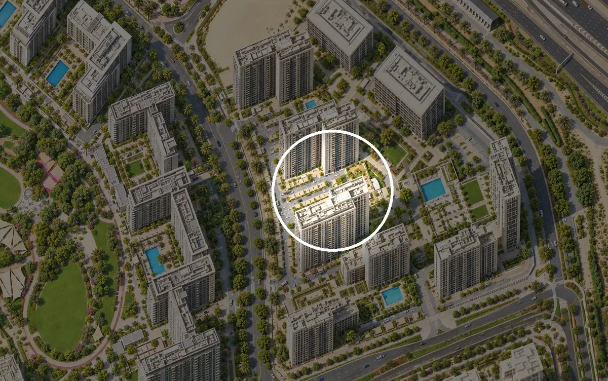 Park Heights II на картине района Dubai Hills Estate